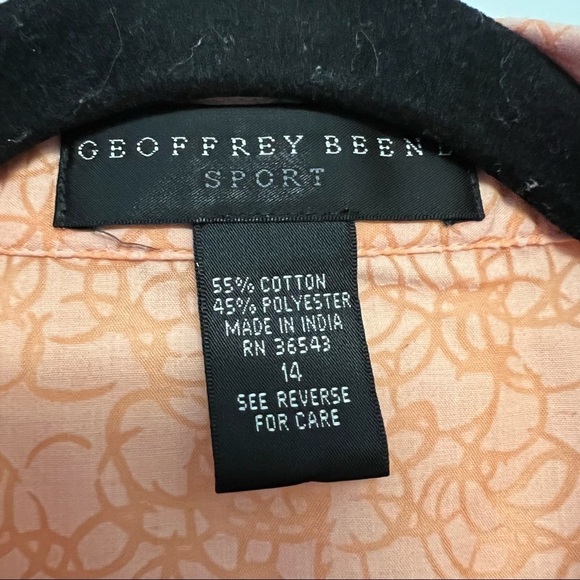 Geoffrey Beene Orange Patterned Button Down Shirt - Picture 3 of 3